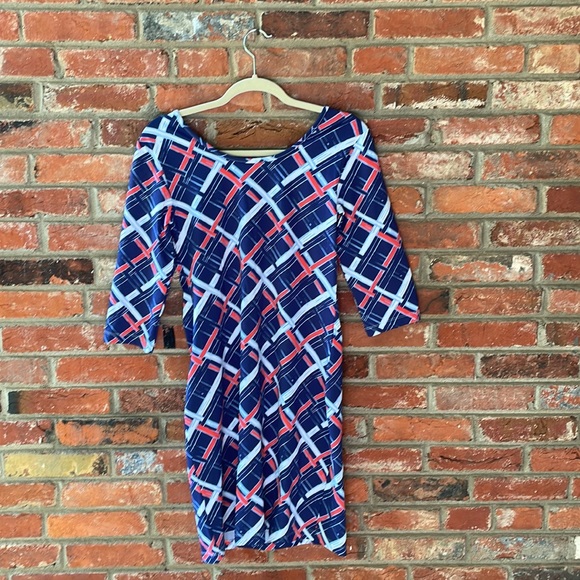 Persifor navy red and white sheath dress - Picture 2 of 3